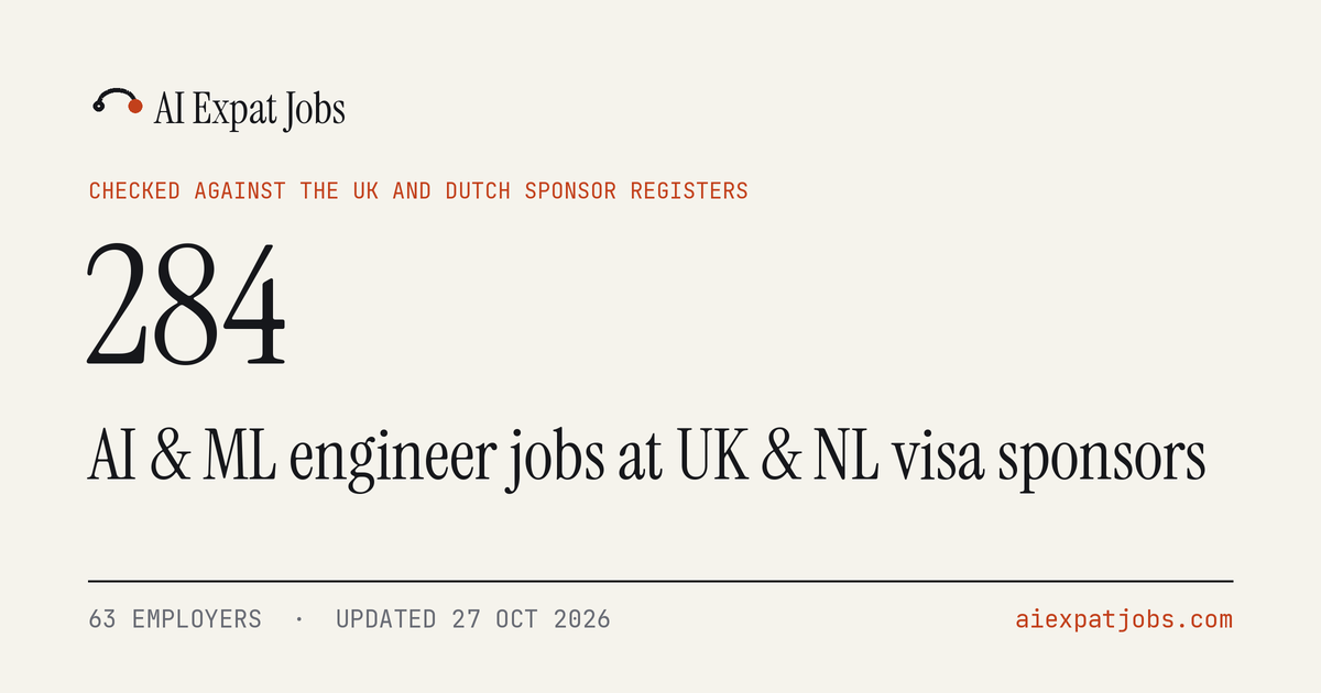 AI & ML engineer jobs at UK & NL visa sponsors · AI Expat Jobs